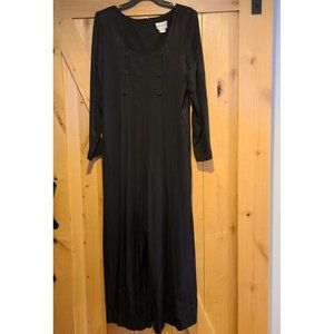 Vtg Jeffrey & Dara Size 11/12 Wide Leg Flare Jumpsuit Flowy Pleats 3D Rose USA